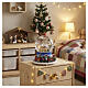 Villaggio natalizio animato con Babbo Natale slitta e trenino 15x15 cm s2