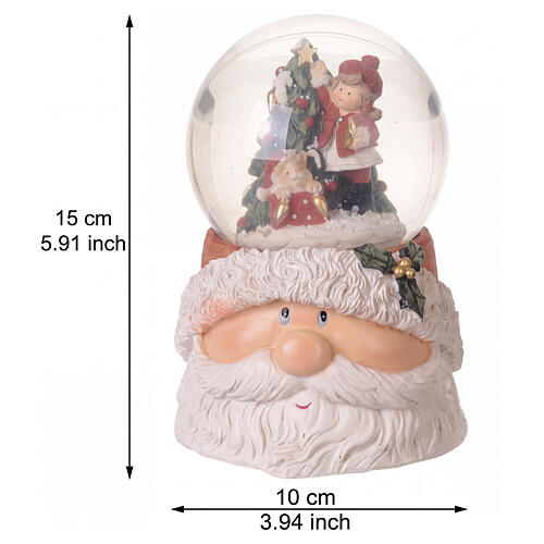 Sfera di Natale luminosa con Babbo Natale 15x10 cm 3
