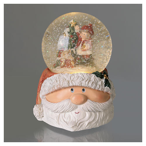 Sfera di Natale luminosa con Babbo Natale 15x10 cm 4