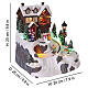 Villaggio natalizio animato pista da sci bambini 25x20x23 cm LED multicolor e musica s3