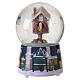 Palla di neve 100 mm casetta per uccellini e scena natalizia 15x10 cm s1