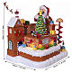 Villaggio animato fabbrica giocattoli Babbo Natale 8 movimenti luci e musica 40x35x30 cm s3