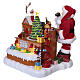 Villaggio animato fabbrica giocattoli Babbo Natale 8 movimenti luci e musica 40x35x30 cm s5