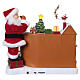 Villaggio animato fabbrica giocattoli Babbo Natale 8 movimenti luci e musica 40x35x30 cm s8