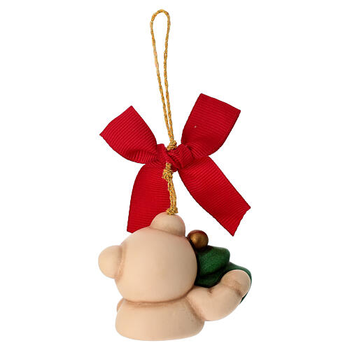 THUN Christmas decoration: Teddy with Christmas tree, small ceramic ornament 4