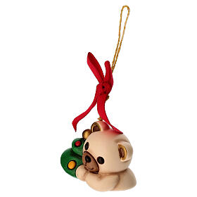 Addobbo THUN natalizio Teddy con albero di Natale in ceramica piccolo