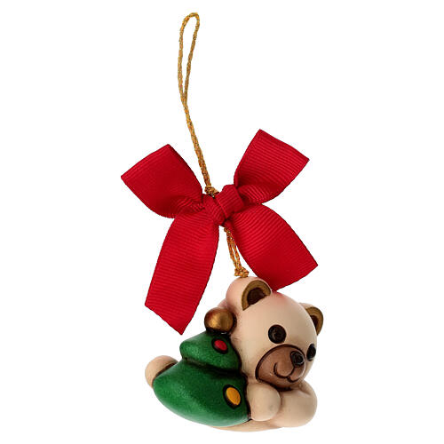 Addobbo THUN natalizio Teddy con albero di Natale in ceramica piccolo 3