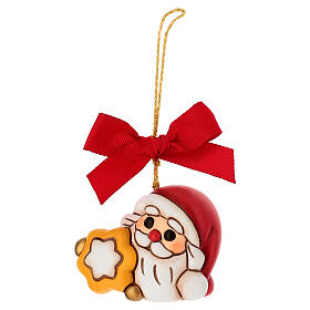 Adorno THUN navideño Papá Noel con estrella de cerámica pequeño