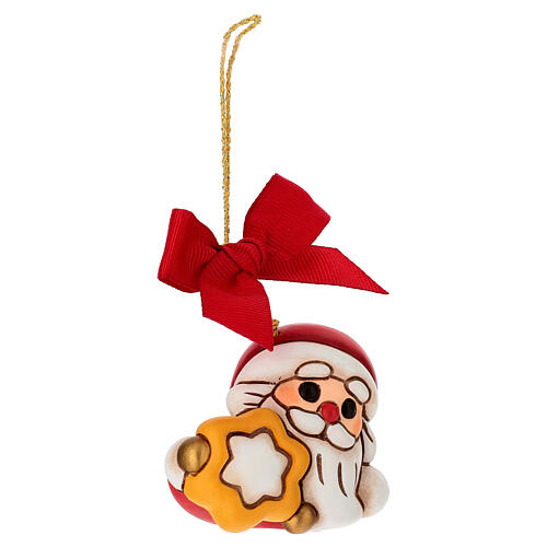 Addobbo THUN natalizio Babbo Natale con stella in ceramica piccolo  3