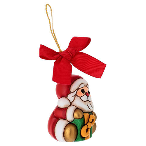 THUN Christmas ornament Santa Claus with small ceramic gift 4