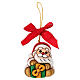 THUN Christmas ornament Santa Claus with small ceramic gift s1