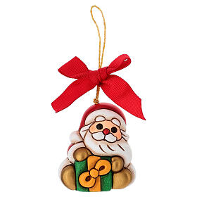Adorno THUN navideño Papá Noel con regalo de cerámica pequeño