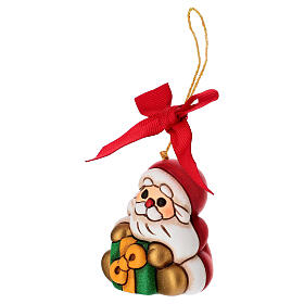 Adorno THUN navideño Papá Noel con regalo de cerámica pequeño