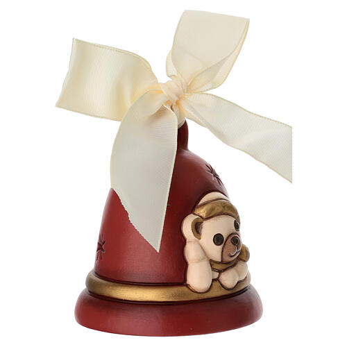 Campanella THUN Limited Edition 2023 rossa con Teddy in ceramica 3