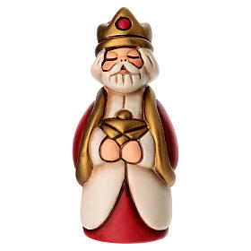 Re Magio Gaspare con mirra THUN linea Presepe Classico rosso