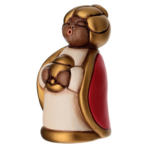 Re Magio Melchiorre con oro THUN linea Presepe Classico rosso 2