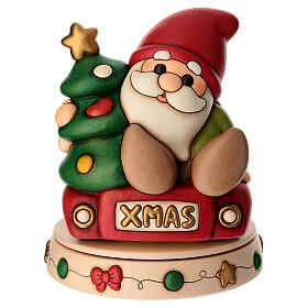 Carillon THUN gnomo Oliver e teddy con furgoncino in ceramica maxi