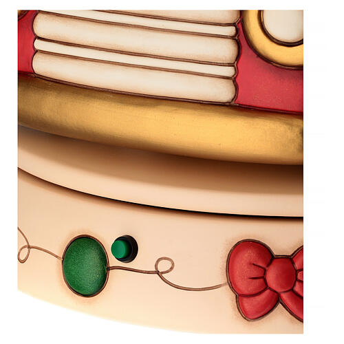 Carillon THUN gnomo Oliver e teddy con furgoncino in ceramica maxi 12