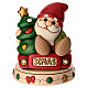 Carillon THUN gnomo Oliver e teddy con furgoncino in ceramica maxi s1
