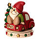 Carillon THUN gnomo Oliver e teddy con furgoncino in ceramica maxi s5