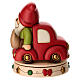 Carillon THUN gnomo Oliver e teddy con furgoncino in ceramica maxi s8