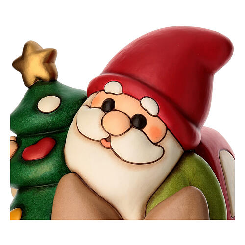 Caixa de música THUN gnomo Oliver e Teddy com furgão em cerâmica maxi 3