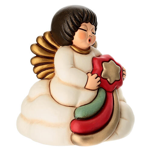Carillon THUN Angelo con stella cometa arcobaleno in ceramica linea Desideri Di Natale 3