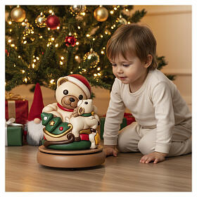 THUN Teddy and reindeer Robin, maxi ceramic music box