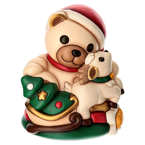 Caixa de música THUN Teddy e Renna Robin em cerâmica maxi 8