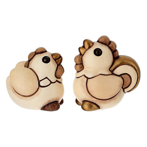 Set Gallo y Gallina de cerámica THUN línea Belén Clásico 1