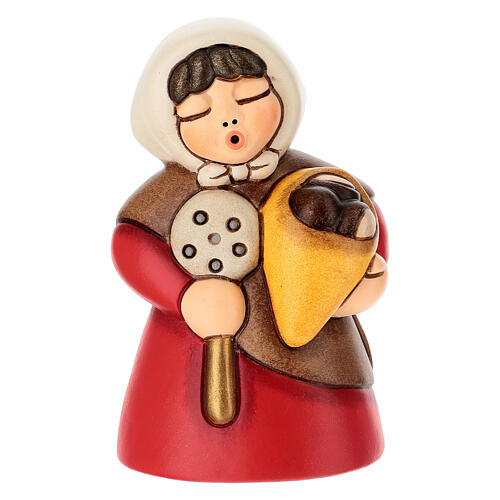Woman with chestnuts, ceramic character for THUN Red Classic Nativity Scene Line 1