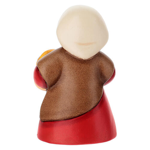 Donna con castagne in ceramica THUN linea Presepe Classico rosso 4