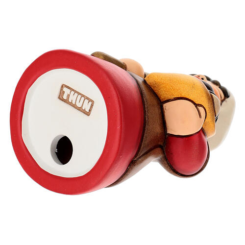 Donna con castagne in ceramica THUN linea Presepe Classico rosso 5