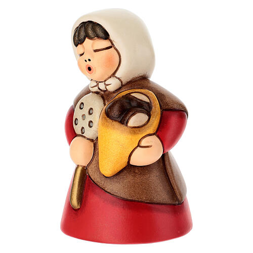 Woman with Chestnuts Ceramic Figurine THUN Classic Nativity Line Red 3