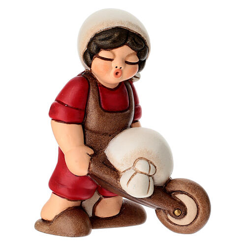 Miller with wheelbarrow for THUN red Classic Nativity Scene line 1