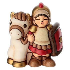 Soldato con cavallo THUN linea Presepe Classico rosso
