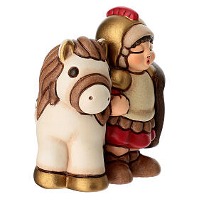 Soldato con cavallo THUN linea Presepe Classico rosso
