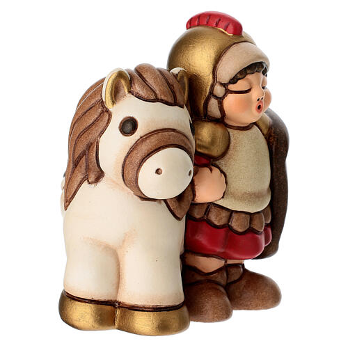 Soldato con cavallo THUN linea Presepe Classico rosso 2