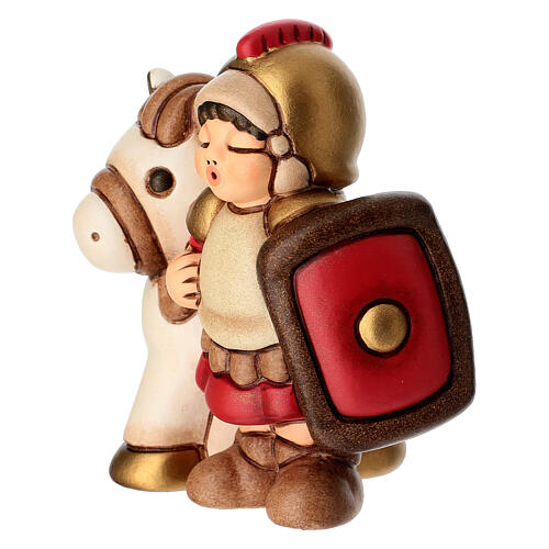 Soldado com cavalo THUN linha Presépio Clássico vermelho 3