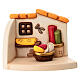 Bottega della sarta con cesti di stoffe in ceramica THUN linea Presepe Classico s1