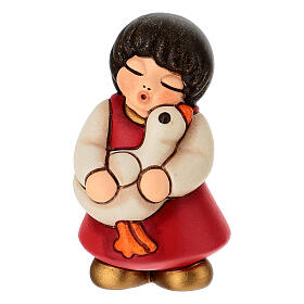 Bimba con oca THUN in ceramica linea Presepe Classico