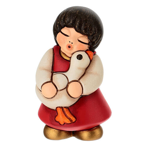 Bimba con oca THUN in ceramica linea Presepe Classico 1