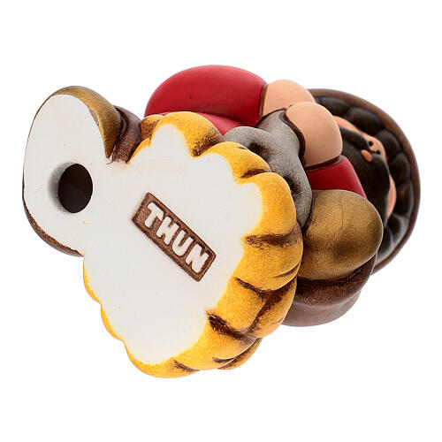 Homem com forcado e feno THUN em cerâmica linha Presépio Clássico vermelho 5