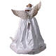 Blue LED angel tree topper in a white dress, 16x6 in s5