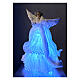  Puntale Angelo led blu in piedi vestito bianco 40x15 cm s3