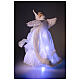  Puntale Angelo led blu in piedi vestito bianco 40x15 cm s4