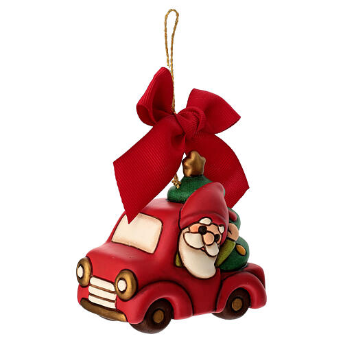 Décoration de Noël THUN gnome Oliver avec camionnette en céramique grand format 3