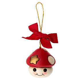 Adorno navideño THUN Hongo Ronnie rojo de cerámica pequeño
