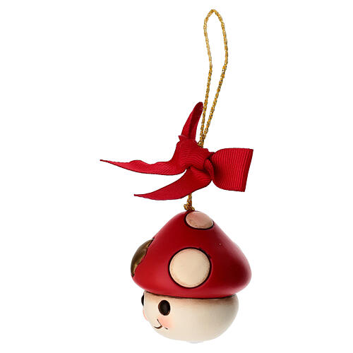 Addobbo natalizio THUN Fungo Ronnie rosso in ceramica piccolo 3