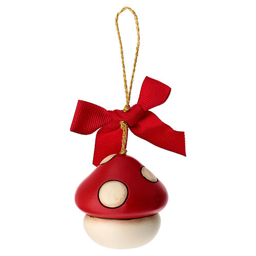 Addobbo natalizio THUN Fungo Ronnie rosso in ceramica piccolo 4